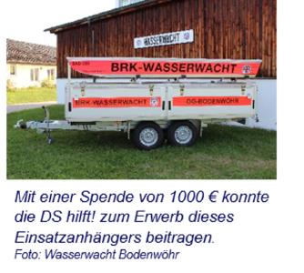 Unterstützung der Wasserwacht Bodenwöhr