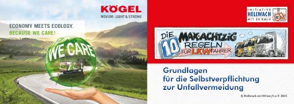 "40 Tonnen Verantwortung" - Kögel wird Partner der Initiative "Hellwach mit 80 km/h"