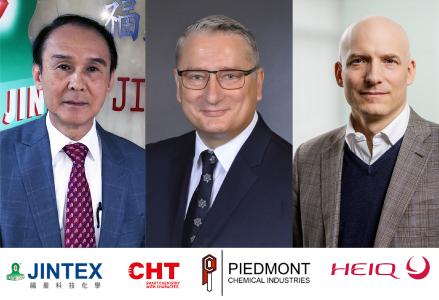 From left: David Juang (Jintex), Ralf Kattanek (CHT) and Carlo Centonze (HeiQ) (image provided by HeiQ)