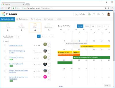Abb. 1 Uni-Projekte mit InLoox now! Web App organisieren