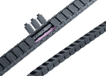 Die individuellen Lösungen von KABELTRAX bündeln, führen und schützen Leitungen während der Bewegung in einem definierten Bauraum und die Konstruktion der Energieführungsketten wird auf die jeweilige Anwendung angepasst