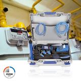 The new AFRISO DPK 60-7 leak test set complies with the DVGW requirements as per TRGI-2008 for measuring instruments; it may be used for pressure measurements, tightness tests, load tests and evaluation of serviceability/determination of amount of gas leakage (Photograph: AFRISO)