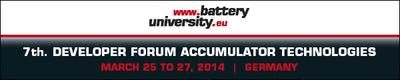 7th batteryuniversity.eu rechargeable battery developer forum informs for three days about the newest trends in the sector