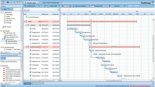 Aufgaben in der Gantt-Ansicht