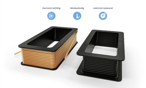 Neuentwickelte thermoplastische Compounds von Freudenberg sorgen mit einer zuverlässigeren Wärmeleitfähigkeit und verbesserten elektrisch isolierenden Eigenschaften für mehr Leistung in Elektromotoren Copyright: Freudenberg Sealing Technologies 2021