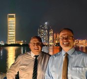 Ralf Schauties und Lars Wellerdiek, Geschäftsführung SW-Paratus, auf Unternehmerreise in die Golfregion