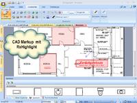 Die Abbildung zeigt das CAD Markup in RxHighlight