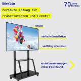 Perfekte Lösung für Präsentationen und Events: Der mobile TV-Multifunktionswagen von EFB Elektronik bei Bürklin Elektronik