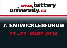 7. Entwicklerforum Akkutechnologien der batteryuniversity.eu informiert drei Tage über die neuesten Branchentrends