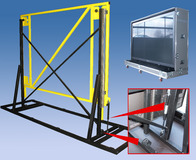 Industrie-Gasfedern und Strukturdämpfer vom Typ TUBUS TR verhindern wirksam das Aufschlagen des Bildschirms auf den Tragrahmen