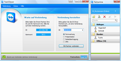 Screenshot TeamViewer 5 / Partnerliste