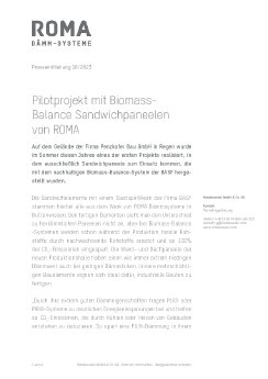 ROMA_Daemmsysteme_Pressemitteilung_2023_10_ Piltoprojekt mit Biomass-Balance Sandwichpaneelen.pdf