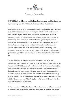 Pressemitteilung - OPITZ CONSULTING - OOP 2012 - Trendthemen nachhaltige Systeme und mobile.pdf