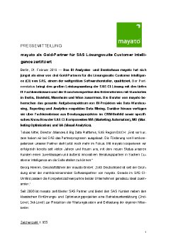 2016-02-01 PM mayato als Gold Partner für SAS Lösungssuite CI zertifiziert.pdf