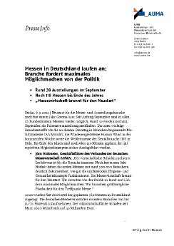19 - Messen in Deutschland laufen an - Branche fordert maximales Möglichmachen von der Politik.pdf