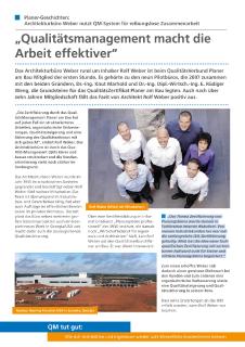 Planer-Geschichte Architekturbüro Rolf Weber, Gosheim: Qualitätsmanagement macht die Arbeit effektiver