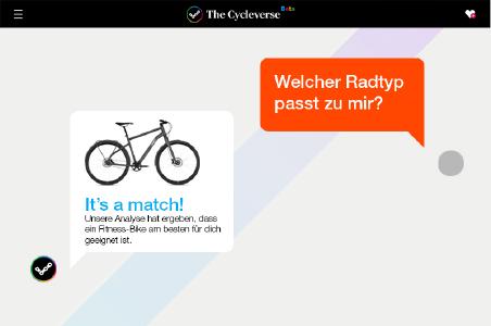 Eines von drei neuen Tools: Der Fahrrad-Finder, der Nutzern genau nach ihrem Fahrverhalten passende Fahrräder vorschlägt.
