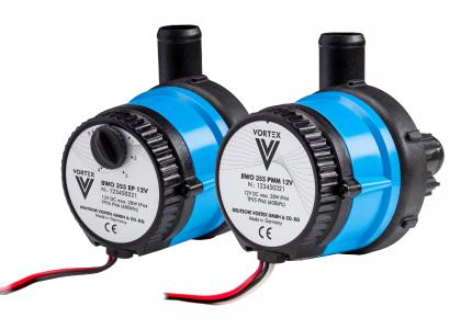 Vortex BWO 355 mit 90°-Kunststoff-Pumpengehäuse
Kompakte Gleichstrompumpe BWO 355 für Heiz- und Kühlkreisläufe in mobilen Systemen (OEM-Anwendungen)