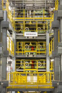 Blick in den Treiber der CC6 bei Dillinger Hütte zur Produktion von Brammen mit einer maximalen Dicke bis zu 500 Millimetern und einer Breite von 2.200 Millimetern