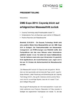 14-10-23 PM DMS Expo 2014 - Ceyoniq blickt auf erfolgreichen Messeauftritt zurück.pdf