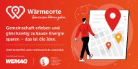 Wärmeorte. Gemeinsam Wärme geben. Flyer: WEMAG