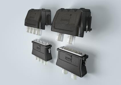 Han® 34 HPR EasyCon for the transmission of high current and bigger data streams e.g. for rail technology