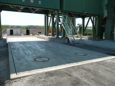 18x5m Straßenfahrzeugwaage im Asphaltmischwerk.