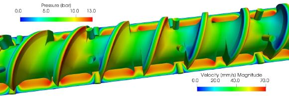 Simulationen können helfen, das viskoelastische Materialverhalten von Kautschukschmelzen zu verstehen und so die Prozessauslegung zu verbessern