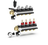 Der variantenreiche Kunststoff-Heizkreisverteiler ProCalida MC 1 ist dank zahlreicher Optionen flexibel in nahezu jeder Anlage einsetzbar: Mit Durchflussmesser oder dynamischem Regulierventil für den automatischen hydraulischen Abgleich, mit Handentlüfter oder Schnellentlüfter für dauerhaft optimales Systemwasser, optional mit Manometer zur Druckanzeige.