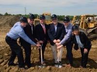 Jenoptik invests around 15 million US dollars at its US location in Rochester Hills, Michigan and is building a modern technology campus for engineering, production, sales and service for metrology and laser systems for the automotive industry. On May 31, 2016 Jenoptik management held the groundbreaking ceremony with the whole Jenoptik Executive Management Board and Rochester Hills Mayor Bryan Barnett also attending. In the picture from left: David Matynowski, CFO Hans-Dieter Schumacher, Mayor Bryan Barnett, CEO Michael Mertin, Andreas Blind, and Head of HR Melanie © Copyrights: Jenoptik
