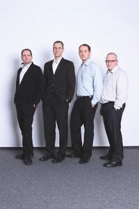 Das Forschungsteam um Michael Herfert hat für OmniCloud einen 1. Platz beim Deutschen IT-Sicherheitspreis verliehen bekommen (v.l.): Thomas Kunz, Michael Herfert, René Palige, Ruben Wolf / Foto © Fraunhofer SIT