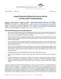 [PDF] Press Release: Copper Mountain Mining Announces Q4 and Full Year 2018 Financial Results