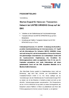 23-07-25 PM Starkes Doppel für Hannover - Transaction-Network und UNITED GRINDING Group auf der.pdf