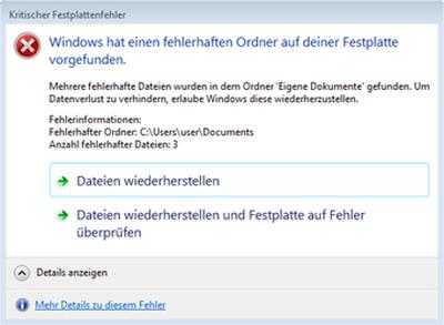 Gefälschte Fehlermeldung durch den Beta Bot