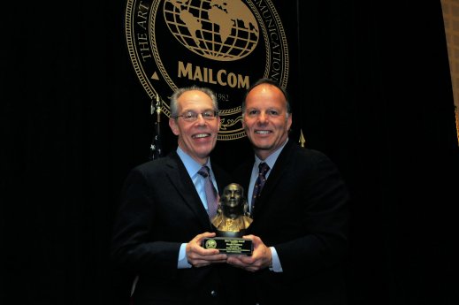 MAILCOM 2012 - Franklin Award Presentation to Harold Friedman-left from Lance Humphries.jpg