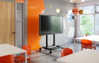 Vogels RISE mobiler elektrischer TV Ständer, Klassenraum