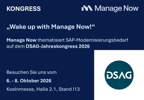 MANAGE NOW - Wake up with Manage Now - DSAG Jahreskongress 2026.png