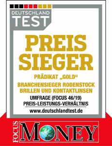 Rodenstock ist "Preis-Sieger" in Gold in der Kategorie "Brille und Kontaktlinsen"