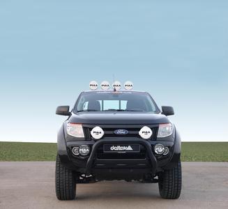 The Beast Ford Ranger: Body Lift Kit 100mm, Reifen/Tires Mickey Thompson MTZ 305/55 R18, Felge/Wheel Sins black 9x20, Styling Bar black 76mm, EC Front Bar black 76mm, Side Bars black 100mm, PIAA80 Rally Lights (roof), PIAA LP570 LED Rally Tech and PIAA 580