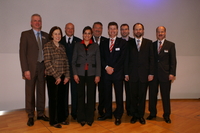 Jürgen Kutscher, Gerda Schmauser (Ehrenvorsitzende), Thomas Lidle, Petra Jouaux, Hermann Seeber, Prof. Wolf Michael Nietzer, Frank Krapf (Kreissprecher WJ Heilbronn-Franken), Michael Jung und Dr. Helmut Kessler (Stv. Hauptgeschäftsführer) 