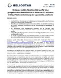 [PDF] Pressemitteilung: Heliostar meldet Absichtserklärung für eine goldgebundene Kreditfazilität in Höhe von 20 Millionen USD zur Weiterentwicklung der Lagerstätte Ana Paula