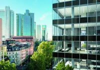 Schüco Deflame ist eine Brandschutzlösung für den Brüstungsbereich der Schüco Pfosten-Riegel-Fassade FWS 50/60 / Bildnachweis: Schüco International KG