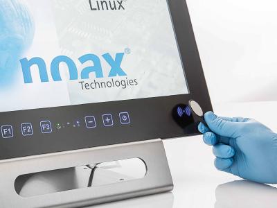 Der RFID-Leser von noax – in der neuen Industrie-PC-Generation direkt im Gehäuse integriert: Ergonomische Arbeitsweise ist möglich, besonders im mobilen Einsatz