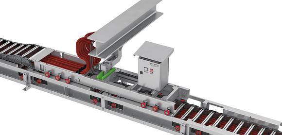 Die Zug-Schubkraft-Überwachungseinheit führt Messungen am Mitnehmerarm durch und verhindert so Totalausfälle