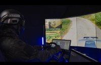 Teleoperation in practice: The remote operator controls the platform via drive-by-wire and receives feedback through visual, data, and haptic channels.