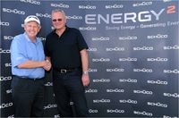 Ab sofort im Schüco Markenbotschafter-Team:Top-Golfer C.Montgomerie (Schottland),D.U.;Hindrichs, geschäftsführender und persönlich haftender Gesellschafter der Schüco International KG,engagieren sich zukünftig gemeinsam für den glob Klimas.