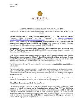 03062024_EN_ARU_Aurania Announces Closing of Final Tranche 31.05.24 final.pdf