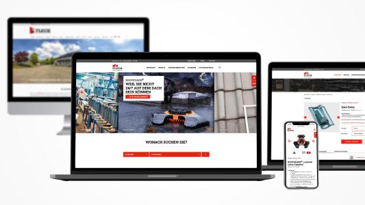 Die neue Website von FLECK kann intuitiv über den Desktop, das Smartphone oder Tablet bedient werden. Filterfunktionen und eine Schnellsuche auf der Startseite erleichtern den Weg zum passenden Produkt.