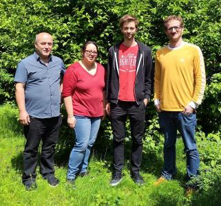 Das ESy-Labs Team v.l.n.r. Mehmet Kilic, Jennifer Kain, Johannes Seidler, Dr. Tobias Gärtner; © ESy-Labs GmbH