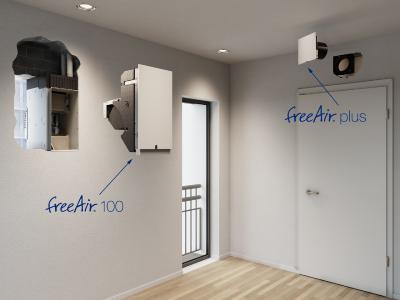 Die robusten Rohbau-Komponenten des wohnungszentralen freeAir-Lüftungssystems von bluMartin vereinfachen die Installation und sichern effiziente Abläufe auf der Baustelle / Bildquelle: bluMartin GmbH